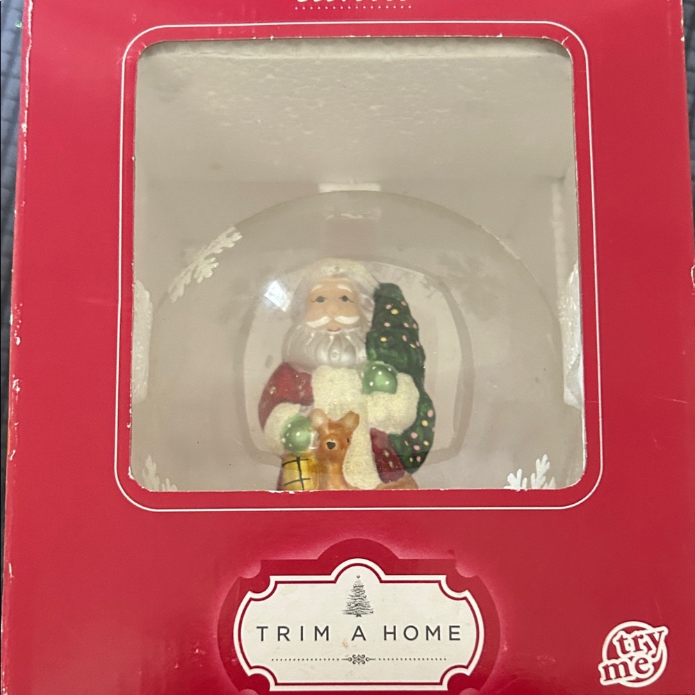 Vintage KMart Santa Snow Globe with Christmas Tree